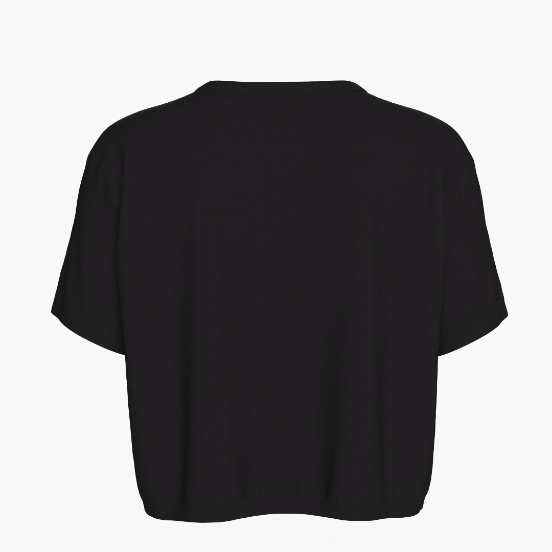 SportsTech kvinde box crop t-shirt sort