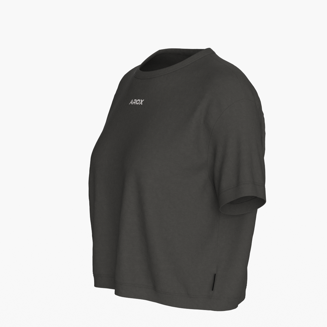 SportsTech kvinde box crop t-shirt grå