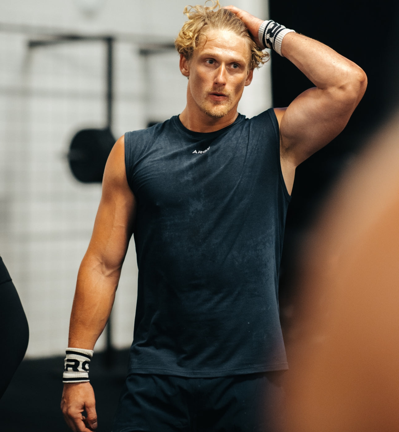 SportsTech herre no sleeve navy blå